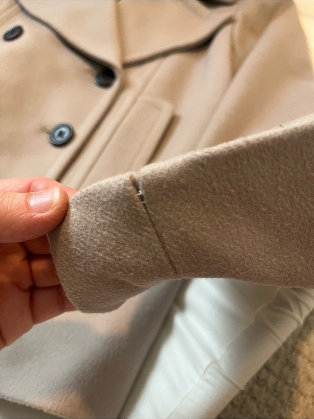 J. Crew Women's Double-Breasted Pea Coat in Light Taupe - Picture 13 of 15